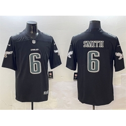 Men Philadelphia Eagles 6 DeVonta Smith Black Fashion New Vapor Untouchable Limited Stitched Football Jersey