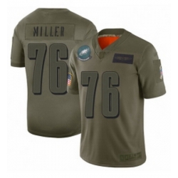 Men Philadelphia Eagles 76 Shareef Miller Limited Camo 2019 Salute to Service Football Jersey