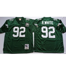 Men Philadelphia Eagles 92 Reggie White Green M&N Throwback Jersey