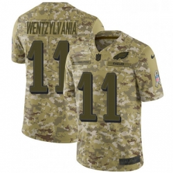 Mens Nike Philadelphia Eagles 11 Carson Wentz Camo Wentzylvania Limited 2018 Salute to Service NFL Jersey