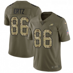 Mens Nike Philadelphia Eagles 86 Zach Ertz Limited OliveCamo 2017 Salute to Service NFL Jersey