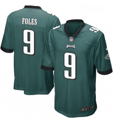 Mens Nike Philadelphia Eagles 9 Nick Foles Game Midnight Green Team Color NFL Jersey