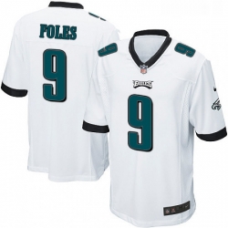 Mens Nike Philadelphia Eagles 9 Nick Foles Game White NFL Jersey