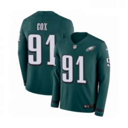 Mens Nike Philadelphia Eagles 91 Fletcher Cox Limited Green Therma Long Sleeve NFL Jersey