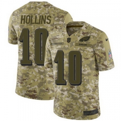 Nike Eagles #10 Mack Hollins Camo Mens Stitched NFL Limited 2018 Salute To Service Jersey