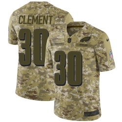 Nike Eagles #30 Corey Clement Camo Men Stitched NFL Limited 2018 Salute To Service Jersey