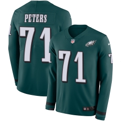 Nike Eagles #71 Jason Peters Midnight Green Team Color Men Stitched NFL Limited Therma Long Sleeve Jersey