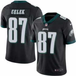 Nike Eagles #87 Brent Celek Black Mens Stitched NFL Limited Rush Jersey