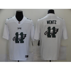 Nike Philadelphia Eagles 11 Carson Wentz White Shadow Logo Limited Jersey