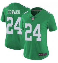 Eagles #24 Jordan Howard Green Women Stitched Football Limited Rush Jersey