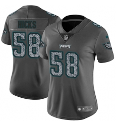 Nike Eagles #58 Jordan Hicks Gray Static Womens NFL Vapor Untouchable Game Jersey