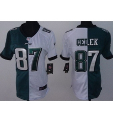 Women Nike Philadelphia Eagles 87 Brent Celek White Green Split NFL Jerseys