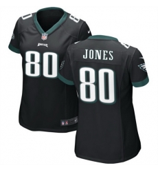 Women Philadelphia Eagles 80 Julio Jones Black Stitched Football Jersey  Run Small