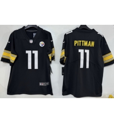 Men Pittsburgh Steelers 11 Michael Pittman Jr Black Vapor Limited Stitched Football Jersey Men Pittsburgh Steelers 11 Michael Pittman Jr Black Vapor Limited Stitched Football Jersey
