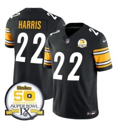 Men Pittsburgh Steelers 22 Najee Harris Black 2024 F U S E 50th Anniversary Of Super Bowl IX Alternate Vapor Untouchable Limited Stitched Jersey