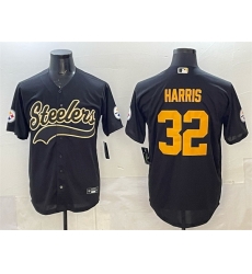 Men Pittsburgh Steelers 32 Franco Harris Black Cool Base Stitched Baseball Jersey Men Pittsburgh Steelers 32 Franco Harris Black Cool Base Stitched Baseball Jersey