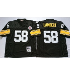 Men Pittsburgh Steelers 58 Jack Lambert Black M&N Throwback Jersey