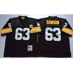 Men Pittsburgh Steelers 63 Dermontti Dawson Black M&N Throwback Jersey