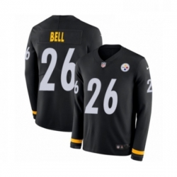 Mens Nike Pittsburgh Steelers 26 LeVeon Bell Limited Black Therma Long Sleeve NFL Jerse