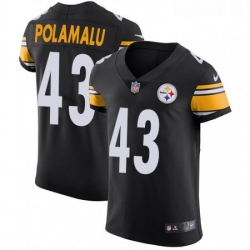 Mens Nike Pittsburgh Steelers 43 Troy Polamalu Black Team Color Vapor Untouchable Elite Player NFL Jersey