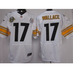 Nike Pittsburgh Steelers 17 Mike Wallace White Elite W 80 Anniversary Patch NFL Jersey