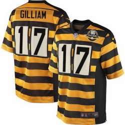 Nike Steelers #17 Joe Gilliam Yellow Black Alternate Mens Stitched NFL 80TH Throwback Elite Jersey