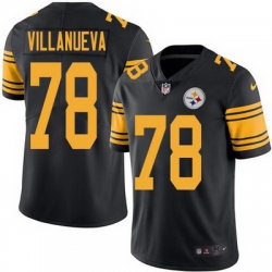 Nike Steelers #78 Alejandro Villanueva Black Mens Stitched NFL Limited Rush Jersey