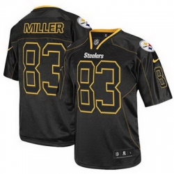 Nike Steelers #83 Heath Miller Lights Out Black Mens Stitched NFL Elite Jersey