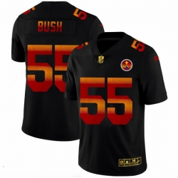 Pittsburgh Steelers 55 Devin Bush Men Black Nike Red Orange Stripe Vapor Limited NFL Jersey