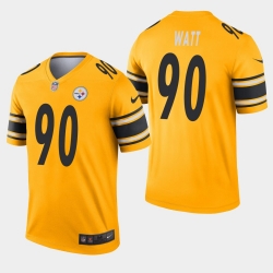 Pittsburgh Steelers 90 T.J. Watt Inverted Legend Gold Jersey