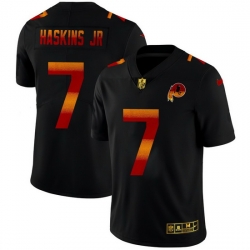 Washington Redskins 7 Dwayne Haskins Jr Men Black Nike Red Orange Stripe Vapor Limited NFL Jersey