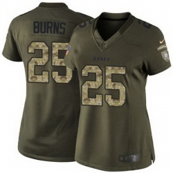 Nike Steelers #25 Artie Burns Green Womens Stitched NFL Limited Salute to Service Jersey