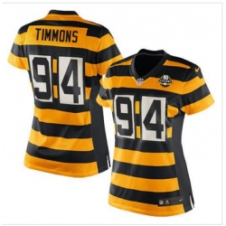 Women NEW Pittsburgh Steelers #94 Lawrence Timmons Yellow Black Alternate Stitched NFL Elite Jersey