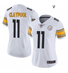 Women Nike Steelers 11 Chase Claypool White Vapor Limited Stitched NFL Jersey