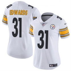 Women Pittsburgh Steelers 31 Daijun Edwards White Vapor Stitched Football Jersey