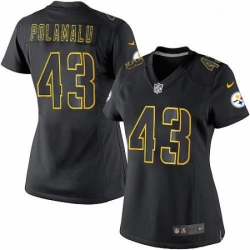 Womens Nike Pittsburgh Steelers 43 Troy Polamalu Limited Black Impact NFL Jersey