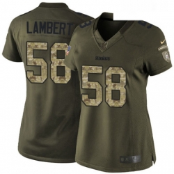 Womens Nike Pittsburgh Steelers 58 Jack Lambert Elite Green Salute to Service NFL Jersey