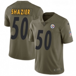 Youth Nike Pittsburgh Steelers 50 Ryan Shazier Limited Olive 2017 Salute to Service NFL Jersey