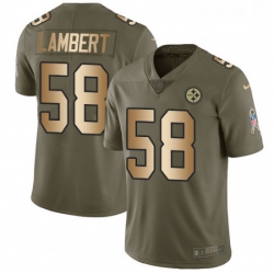 Youth Nike Pittsburgh Steelers 58 Jack Lambert Limited OliveGold 2017 Salute to Service NFL Jersey