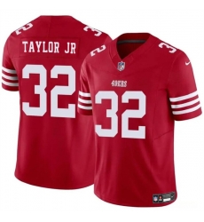 Men San Francisco 49ers 32 Patrick Taylor Jr Red 2024 F U S E  Vapor Untouchable Limited Stitched Football Jersey