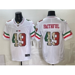 Men San Francisco 49ers  49 Faithful White 2025 F U S E  Mexico Vapor Limited Stitched Football Jersey