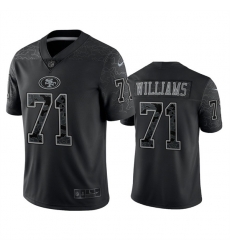 Men San Francisco 49ers 71 Trent Williams Black Reflective Limited Stitched Football Jersey