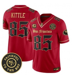 Men San Francisco 49ers 85 George kittle Gothic Edition Red Black Vapor Limited Jersey Men San Francisco 49ers 85 George kittle Gothic Edition Red Black Vapor Limited Jersey