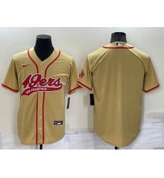 Men San Francisco 49ers Blank Gold Cool Base Stitched Baseball Jersey