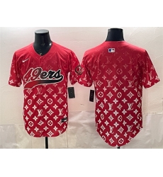 Men San Francisco 49ers Blank Red Limited Stitched Baseball Jersey