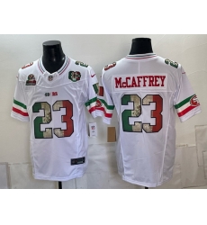 Men San Francisco 49ers Christian McCaffrey White Mexico 80th Anniversary Five Time Super Bowl Champions Patch 2026 F U S E Vapor Untouchable Limited Sti Men San Francisco 49ers Christian McCaffrey White Mexico 80th Anniversary Five Time Super Bowl Champions Patch 2026 F U S E Vapor Untouchable Limited Sti