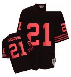 Mitchell and Ness San Francisco 49ers 21 Deion Sanders Authentic Black Throwback NFL Jersey