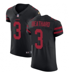 Nike 49ers #3 C J Beathard Black Alternate Mens Stitched NFL Vapor Untouchable Elite Jersey