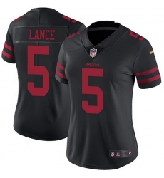 Women San Francisco 49ers 5 Trey Lance Black Alternate Women Stitched NFL Vapor Untouchable Limited Jersey