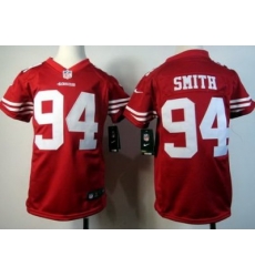 Youth Nike San Francisco 49ers #94 Justin Smith Red Nike NFL Jerseys